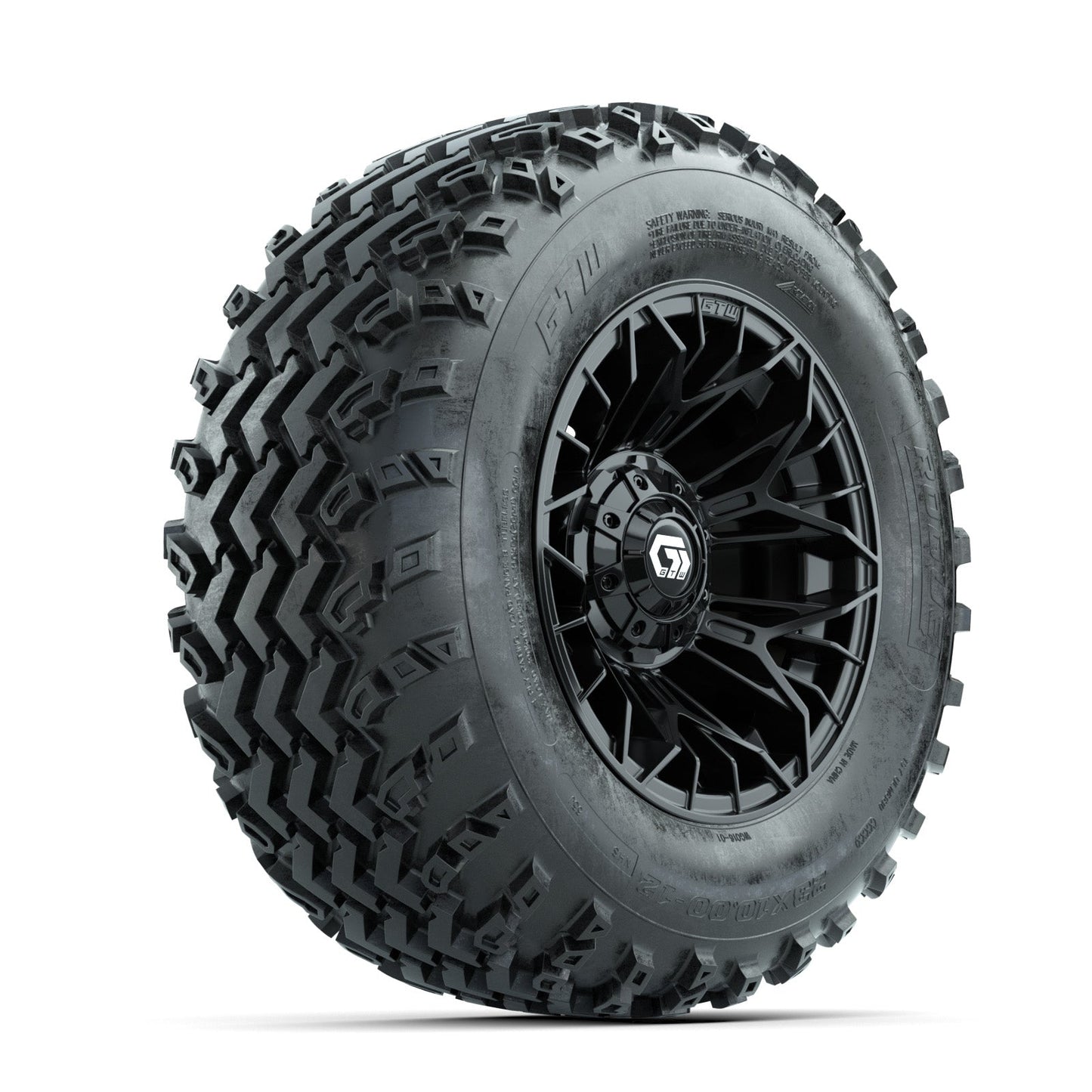 GTW Stellar Black 12 in Wheels with 23x10.00-12 Rogue All Terrain Tires Full Set