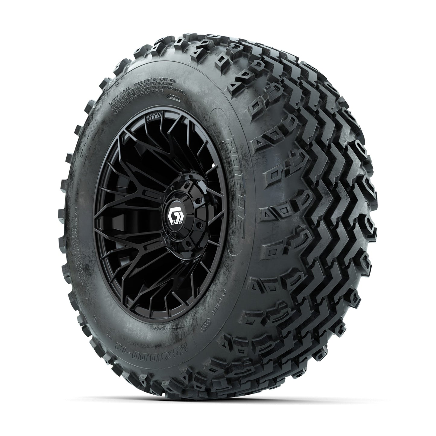 GTW Stellar Black 12 in Wheels with 23x10.00-12 Rogue All Terrain Tires Full Set