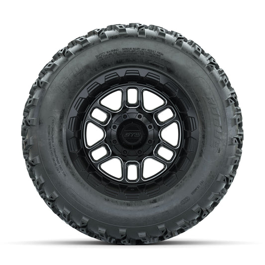 GTW Titan Machined/Black 12 in Wheels with 23x10.00-12 Rogue All Terrain Tires Full Set