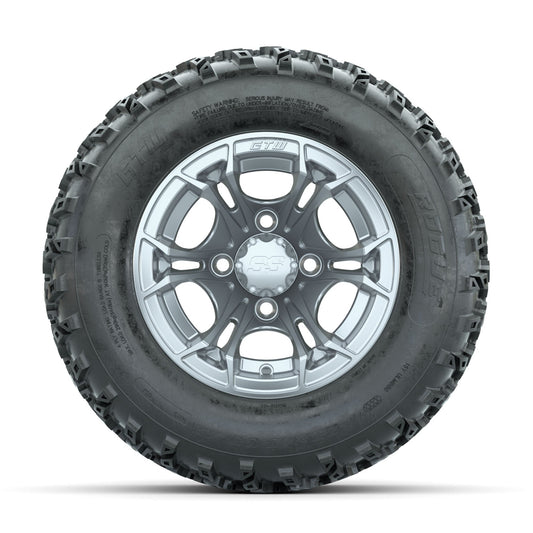 GTW Spyder Silver 12 in Wheels with 23x10.00-12 Rogue All Terrain Tires Full Set