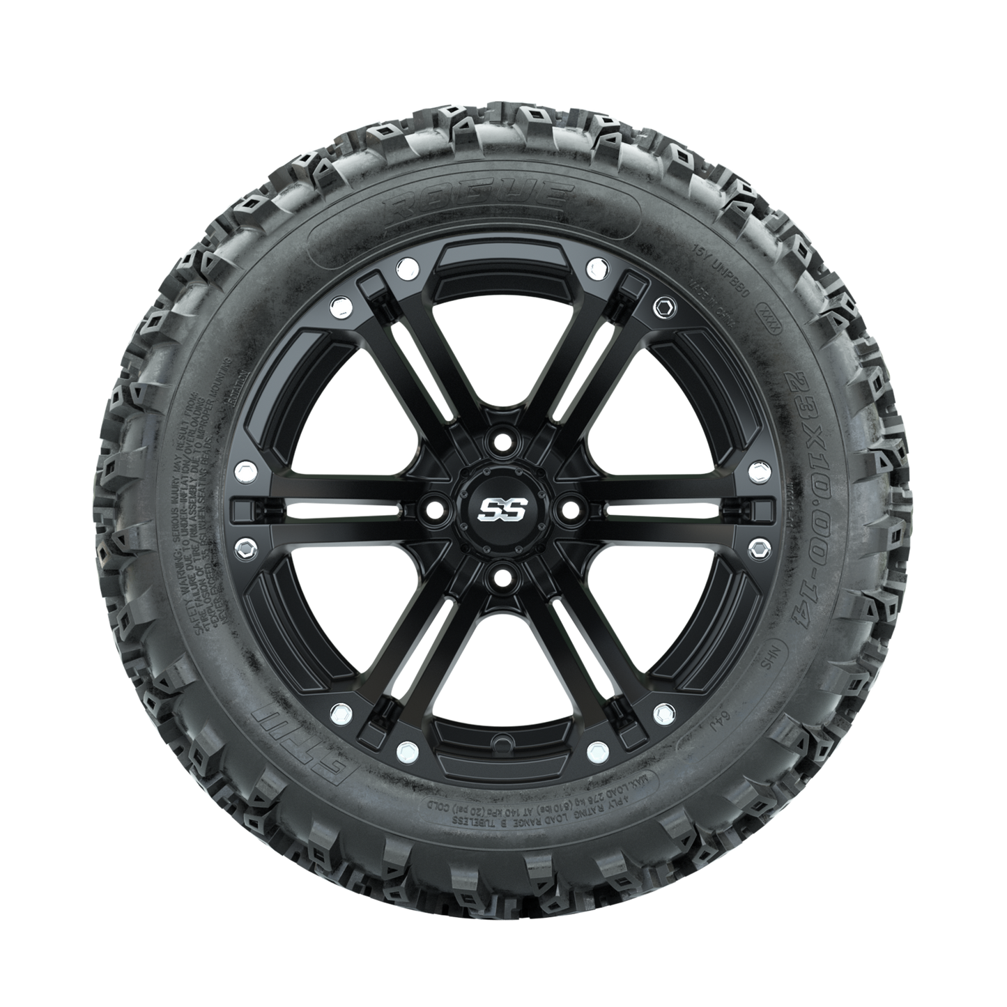GTW Specter Matte Black 14 in Wheels with 23x10.00-14 Rogue All Terrain Tires Full Set