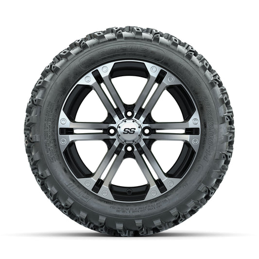 GTW Specter Machined/Black 14 in Wheels with 23x10.00-14 Rogue All Terrain Tires Full Set
