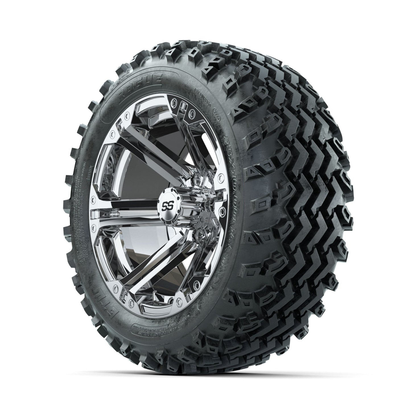 GTW Specter Chrome 14 in Wheels with 23x10.00-14 Rogue All Terrain Tires Full Set