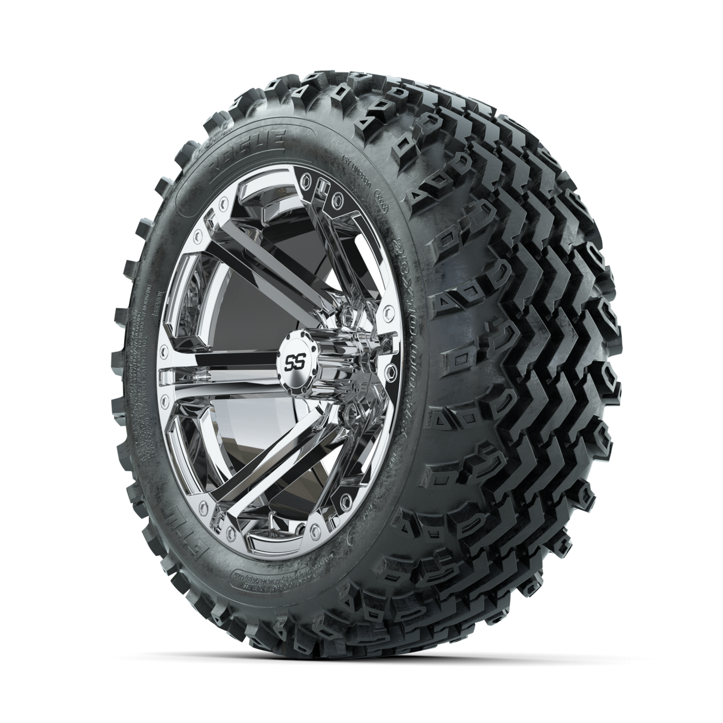 GTW Specter Chrome 14 in Wheels with 23x10.00-14 Rogue All Terrain Tires Full Set