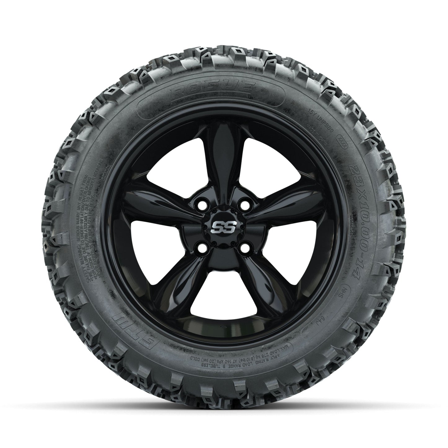 GTW Godfather Black 14 in Wheels with 23x10.00-14 Rogue All Terrain Tires Full Set