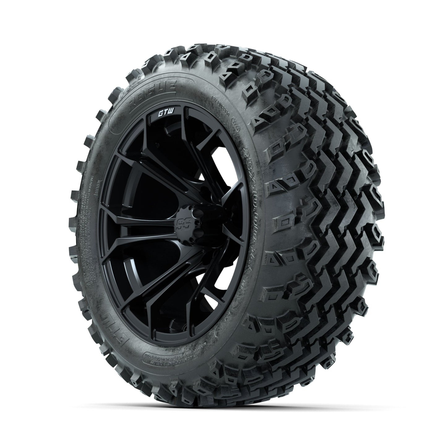 GTW Spyder Matte Black 14 in Wheels with 23x10.00-14 Rogue All Terrain Tires Full Set