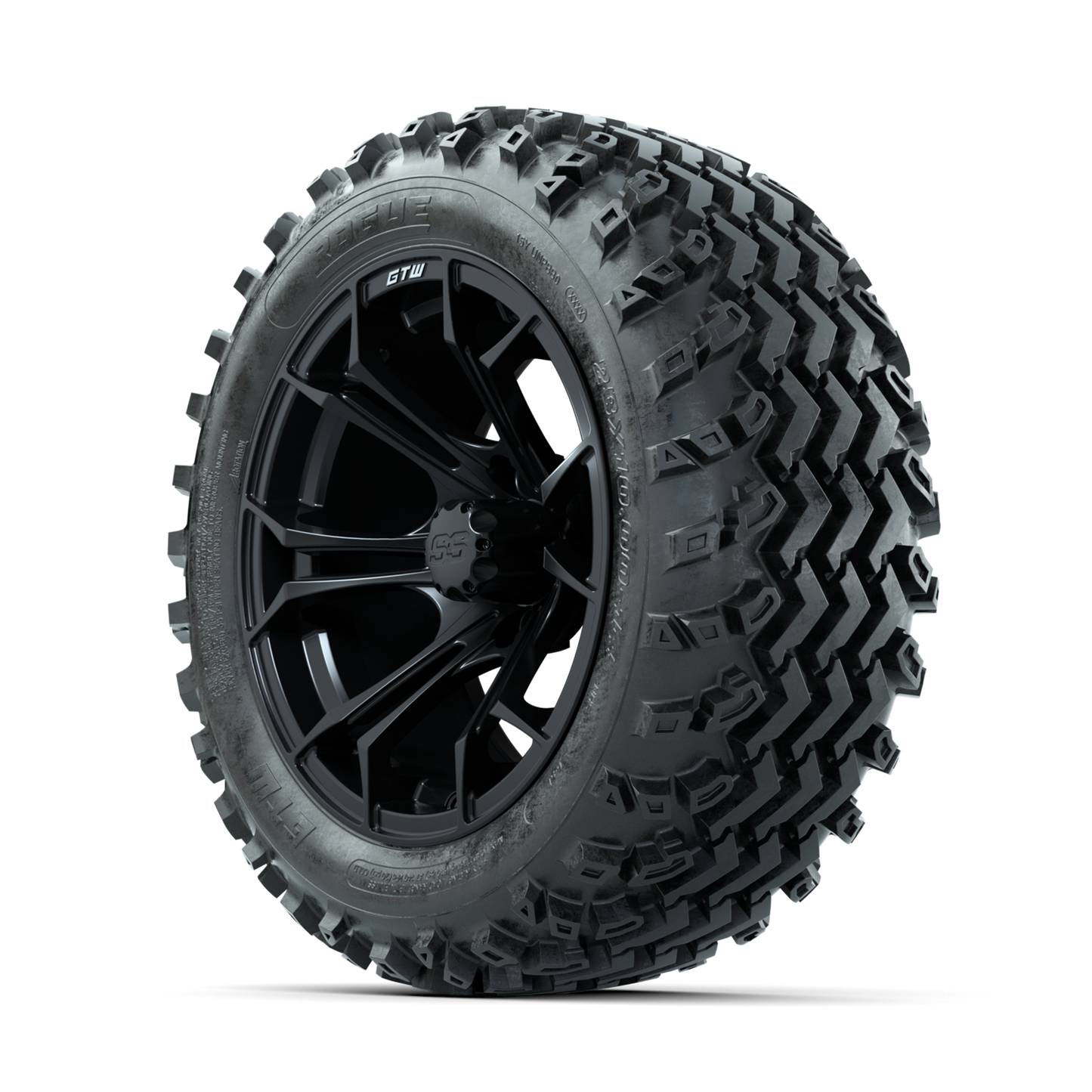 GTW Spyder Matte Black 14 in Wheels with 23x10.00-14 Rogue All Terrain Tires Full Set