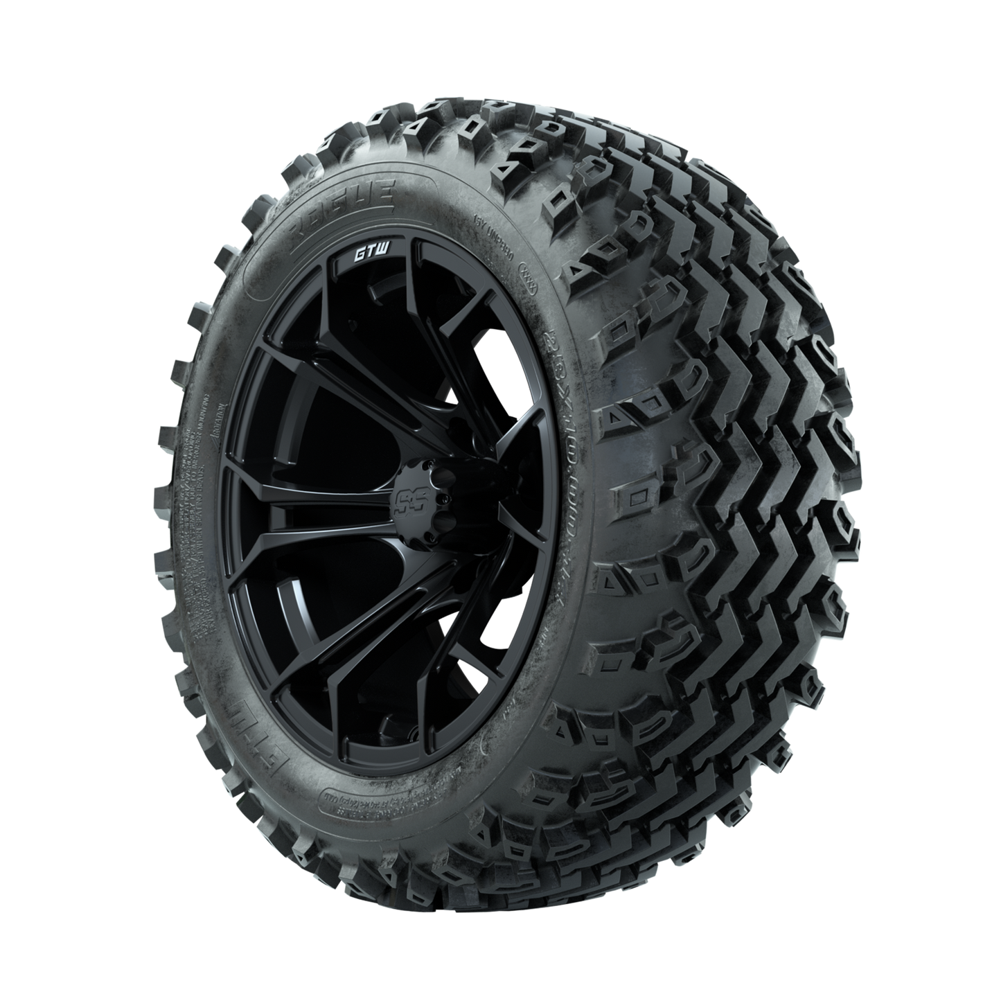 GTW Spyder Matte Black 14 in Wheels with 23x10.00-14 Rogue All Terrain Tires Full Set
