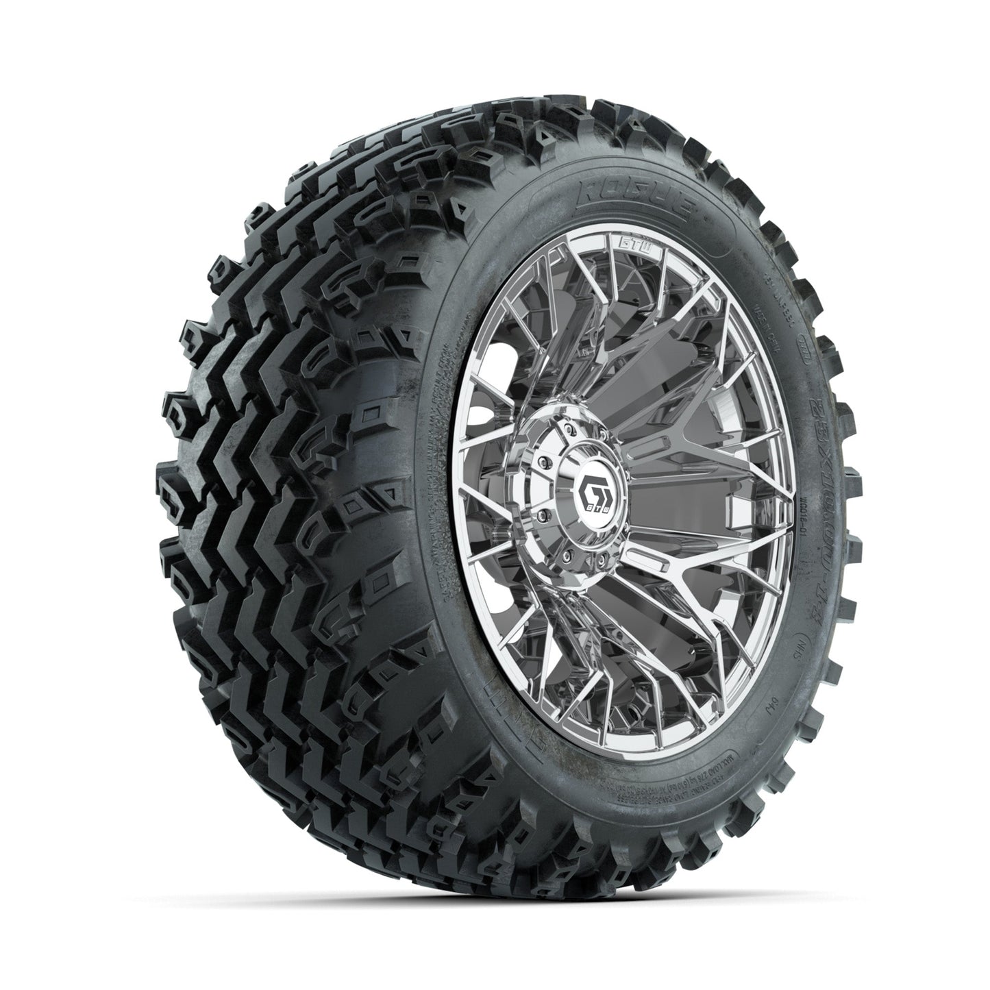 GTW Stellar Chrome 14 in Wheels with 23x10.00-14 Rogue All Terrain Tires Full Set