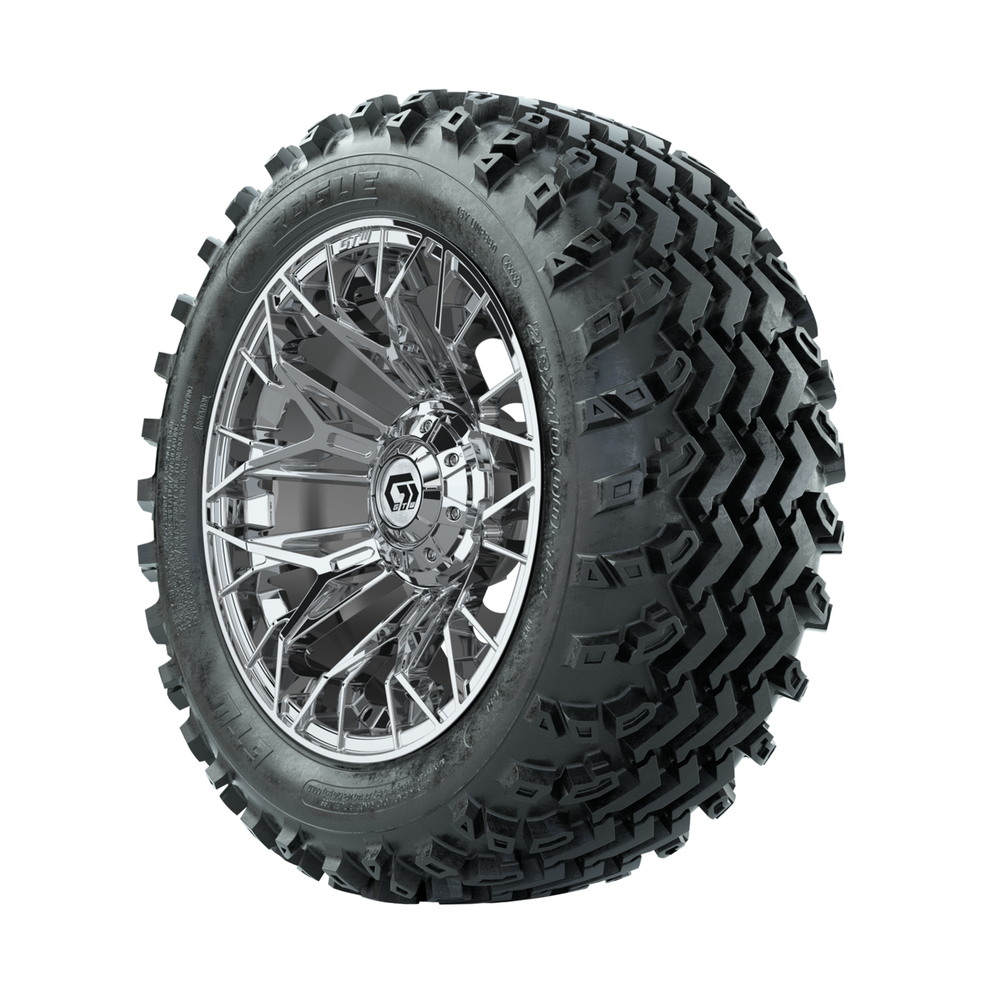 GTW Stellar Chrome 14 in Wheels with 23x10.00-14 Rogue All Terrain Tires Full Set