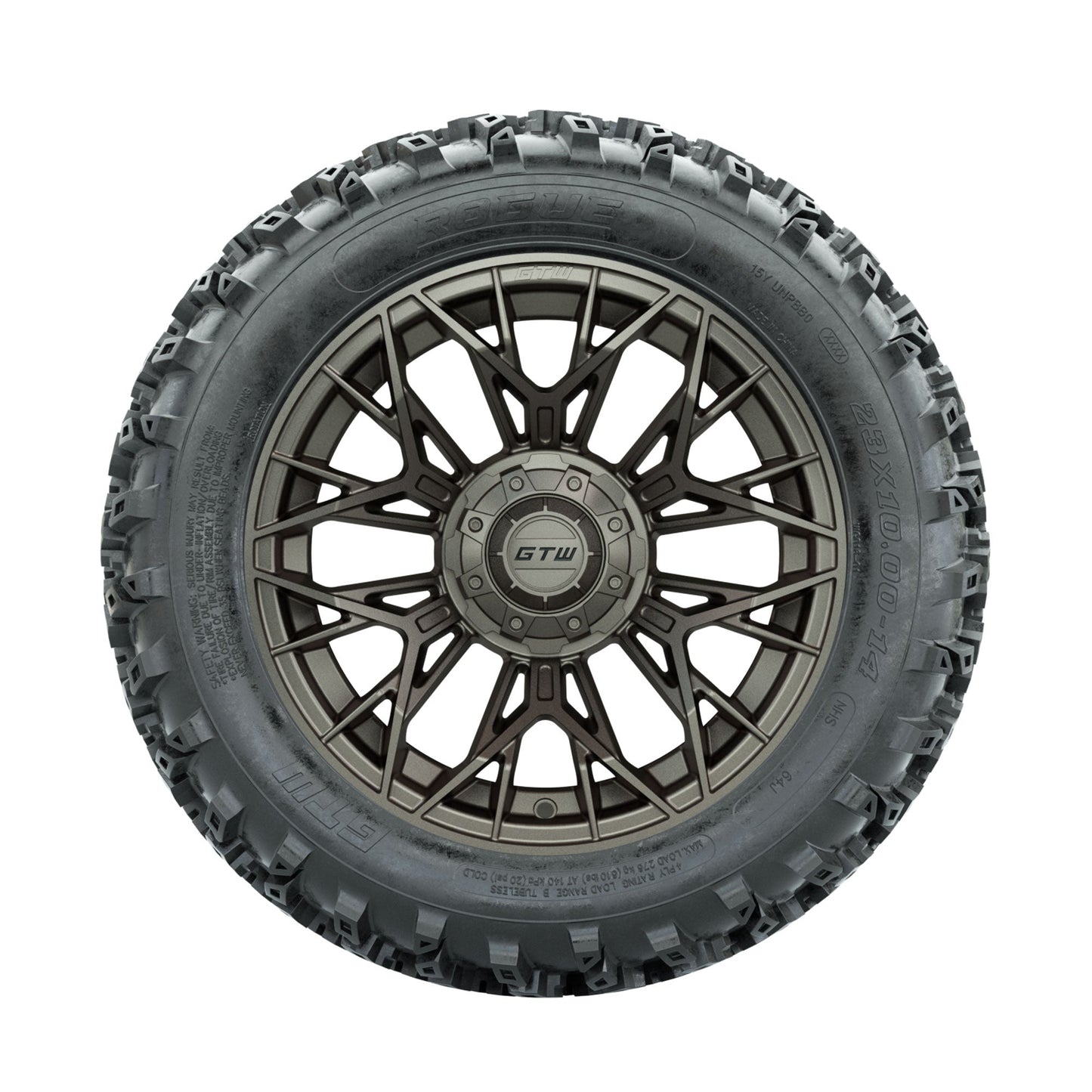 GTW Stellar Matte Bronze 14 in Wheels with 23x10.00-14 Rogue All Terrain Tires Full Set