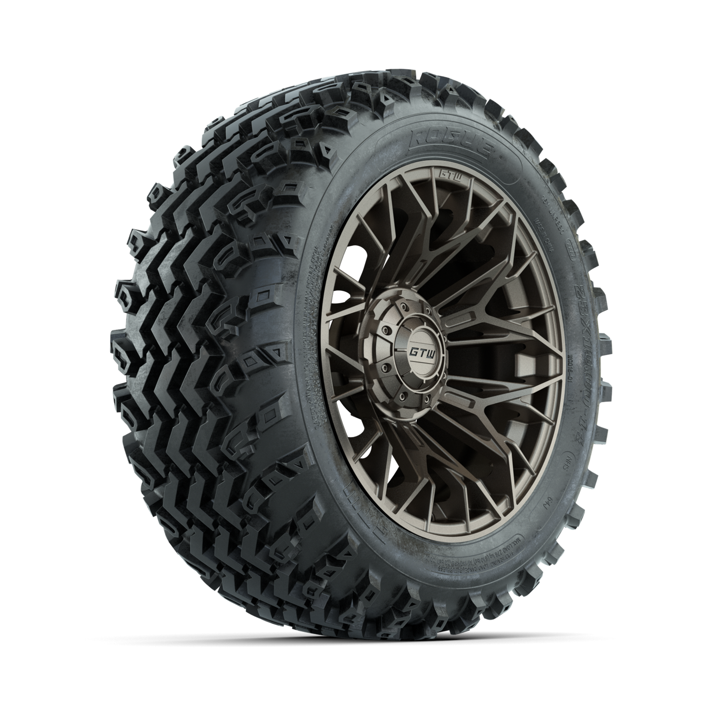 GTW Stellar Matte Bronze 14 in Wheels with 23x10.00-14 Rogue All Terrain Tires Full Set