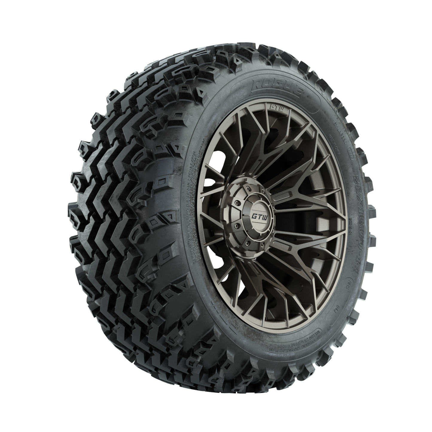 GTW Stellar Matte Bronze 14 in Wheels with 23x10.00-14 Rogue All Terrain Tires Full Set