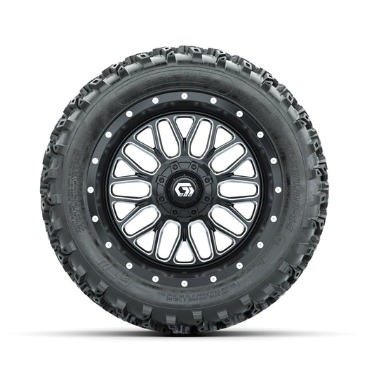 GTW Helix Machined/Black 14 in Wheels with 23x10.00-14 Rogue All Terrain Tires Full Set
