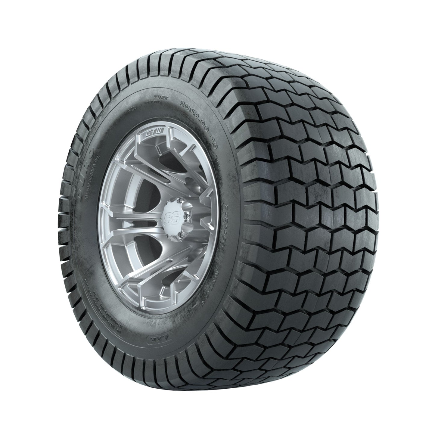 GTW Spyder Silver Brush 10 in Wheels with 20x10-10 Duro Soft Street Tires Full Set