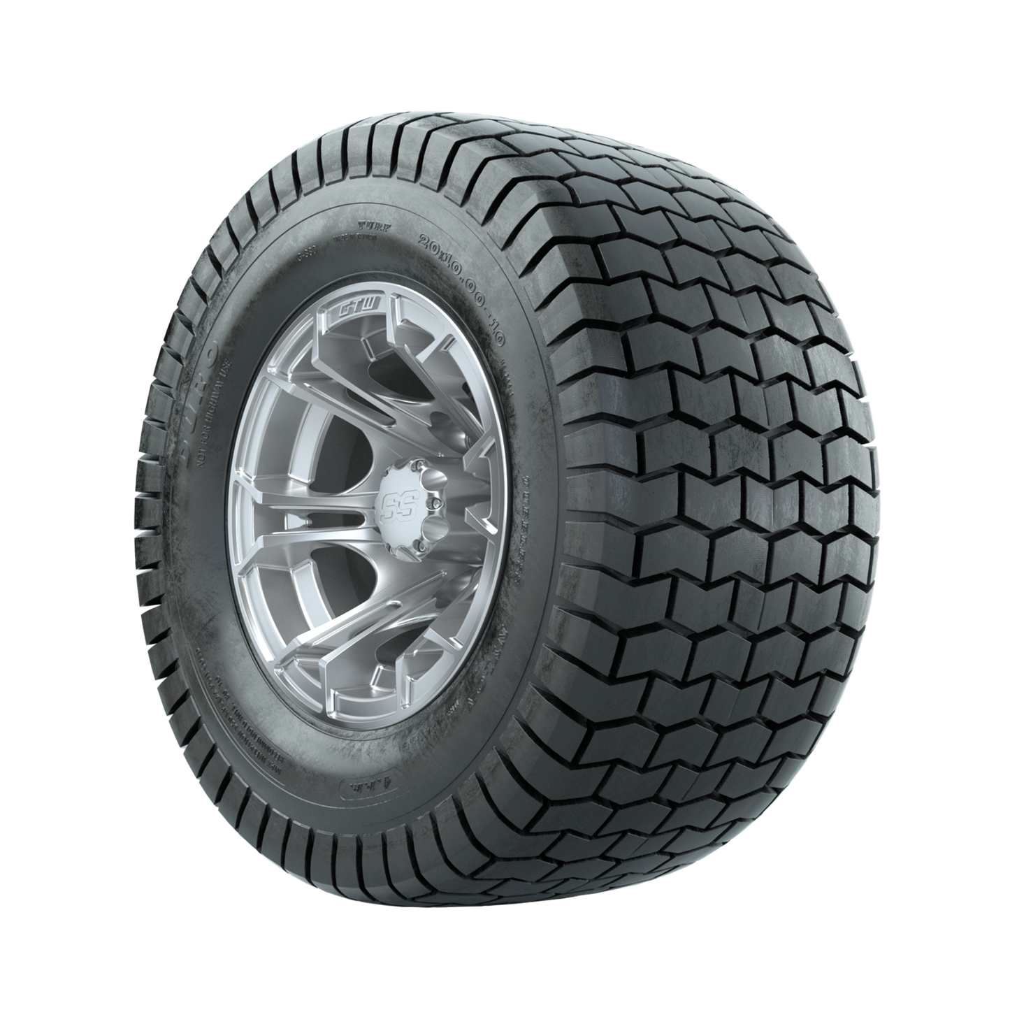 GTW Spyder Silver Brush 10 in Wheels with 20x10-10 Duro Soft Street Tires Full Set