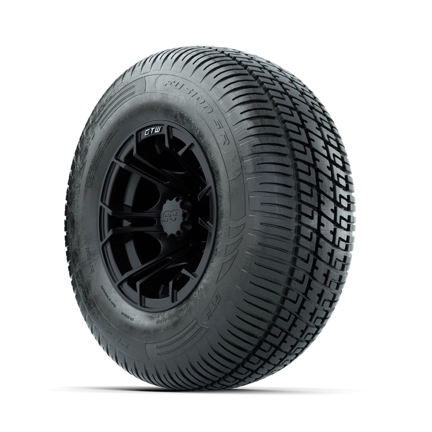 GTW Spyder Matte Black 10 in Wheels with 205/65-R10 Fusion SR Steel Belted Radial Tires Full Set