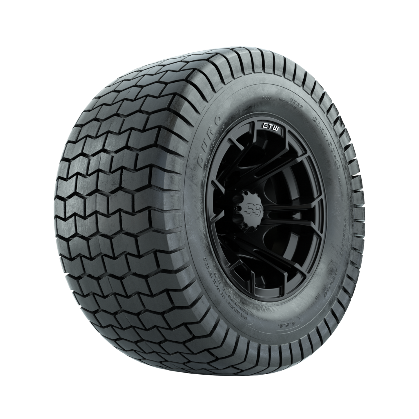 GTW Spyder Matte Black 10 in Wheels with 20x10-10 Duro Soft Street Tires Full Set