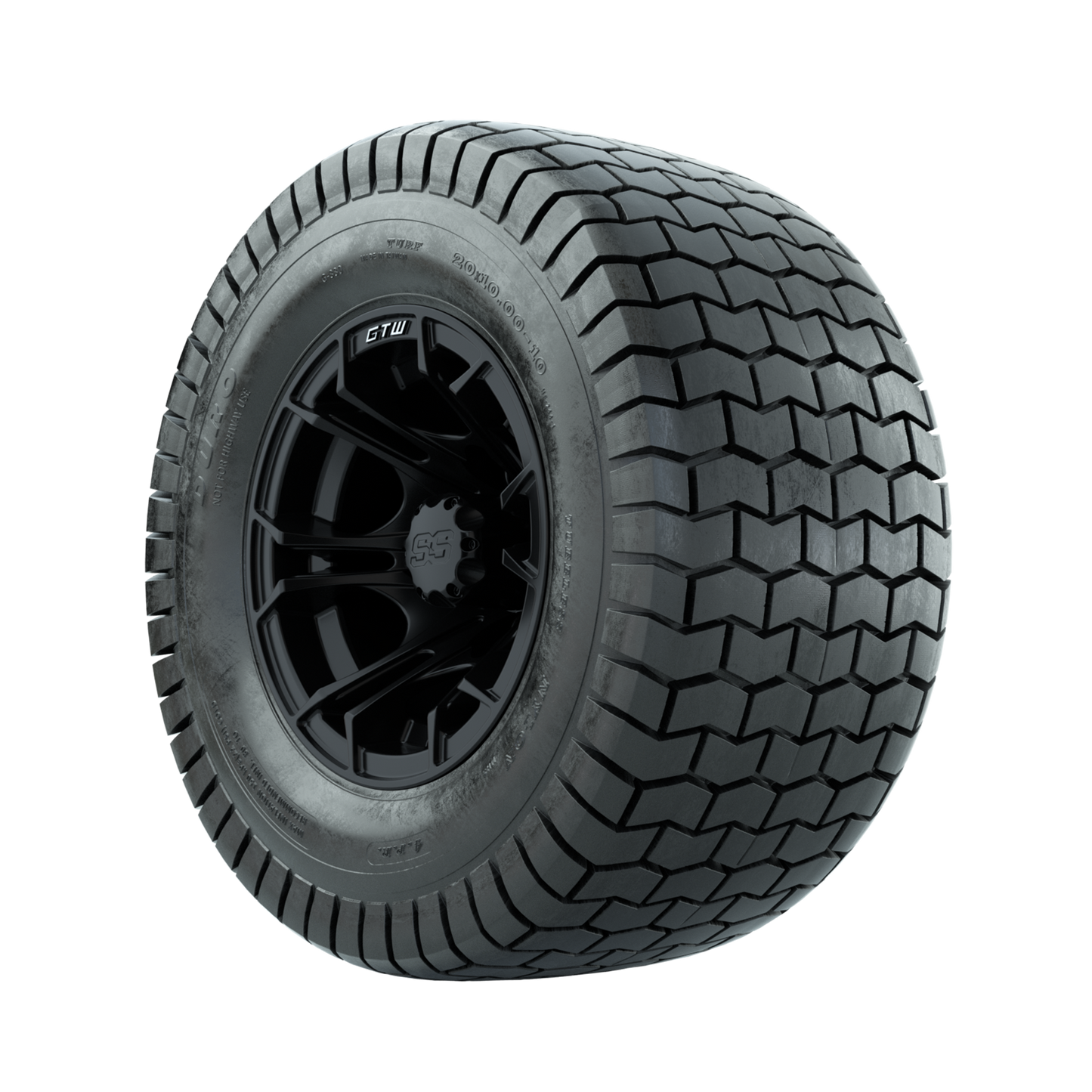 GTW Spyder Matte Black 10 in Wheels with 20x10-10 Duro Soft Street Tires Full Set