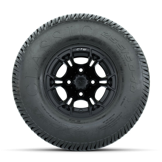 GTW Spyder Matte Black 10 in Wheels with 22x11-10 Excel Classic Street Tires Full Set