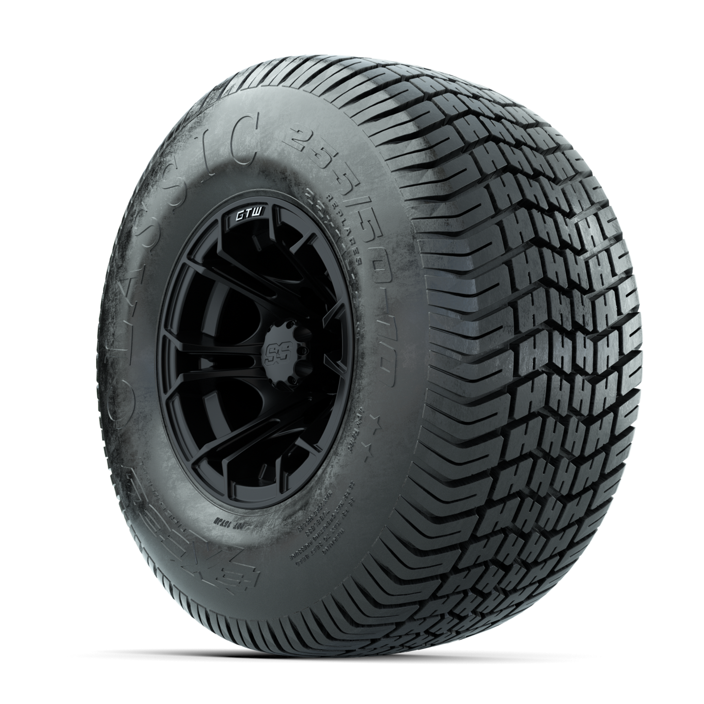 GTW Spyder Matte Black 10 in Wheels with 22x11-10 Excel Classic Street Tires Full Set