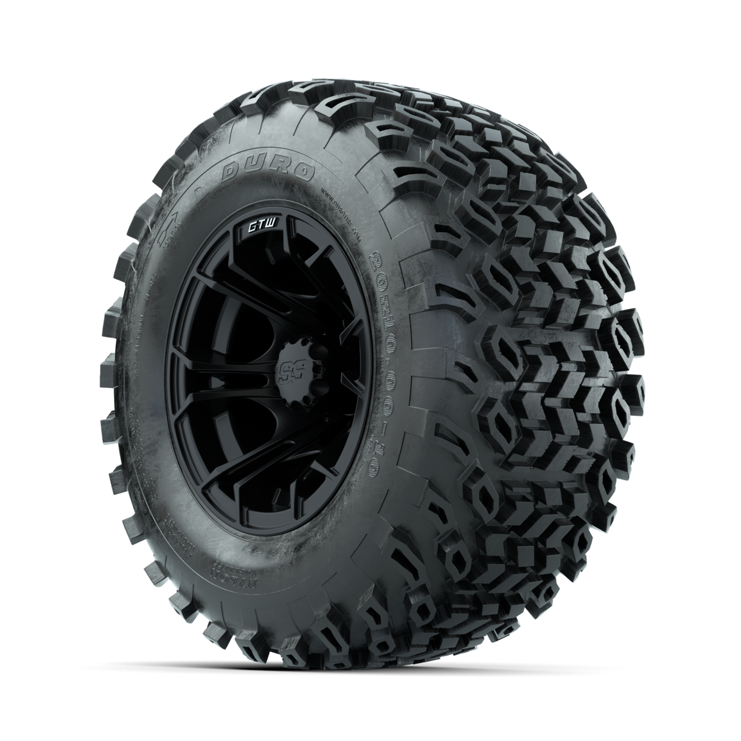 GTW Spyder Matte Black 10 in Wheels with 20x10-10 Duro Desert All Terrain Tires Full Set