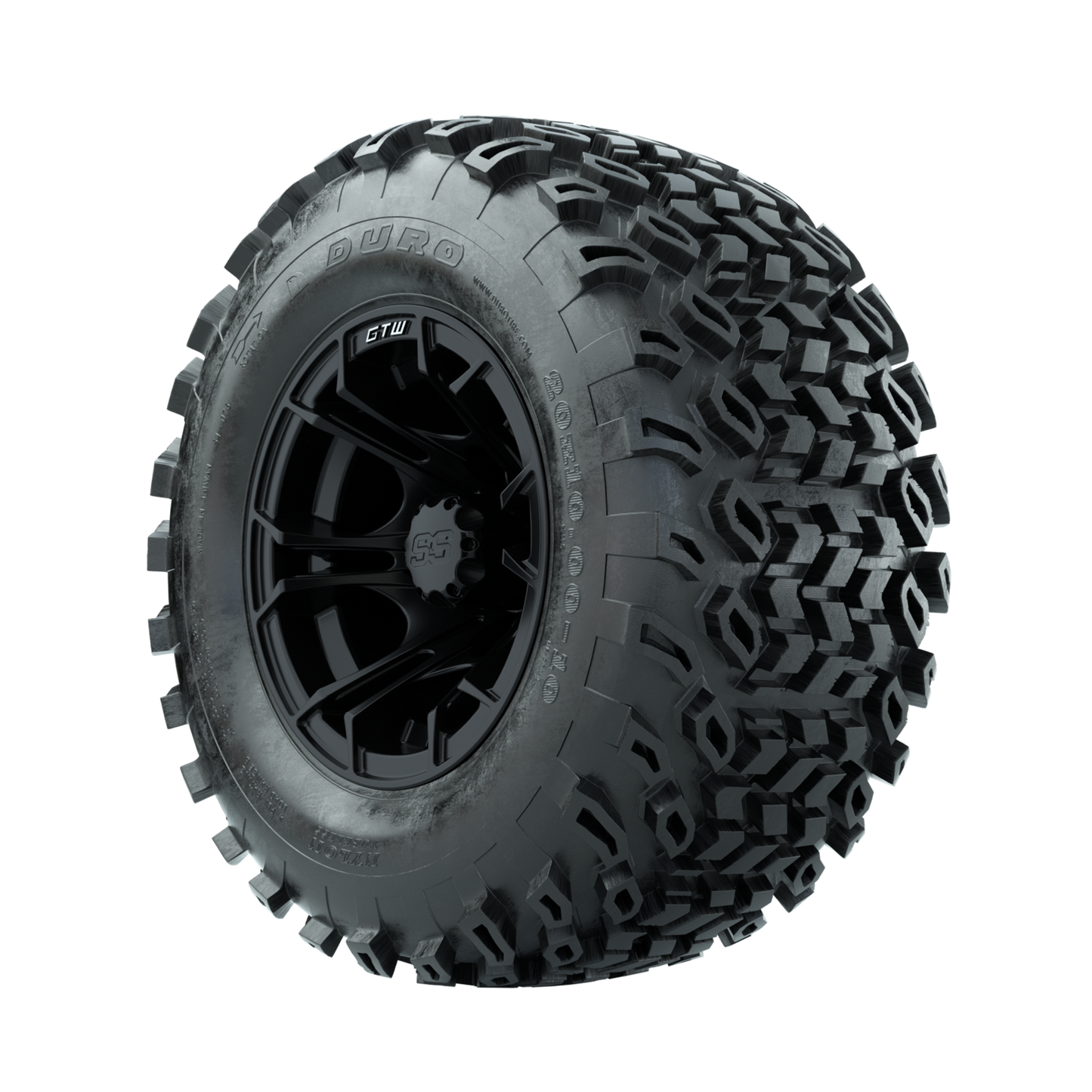 GTW Spyder Matte Black 10 in Wheels with 20x10-10 Duro Desert All Terrain Tires Full Set
