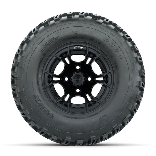 GTW Spyder Matte Black 10 in Wheels with 22x11-10 Duro Desert All Terrain Tires Full Set