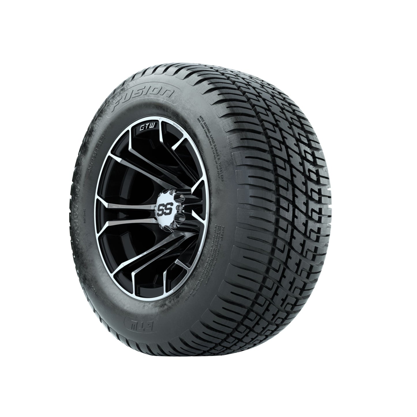 GTW Spyder Machined/Black 10 in Wheels with 205/50-10 Fusion Street Tires Full Set