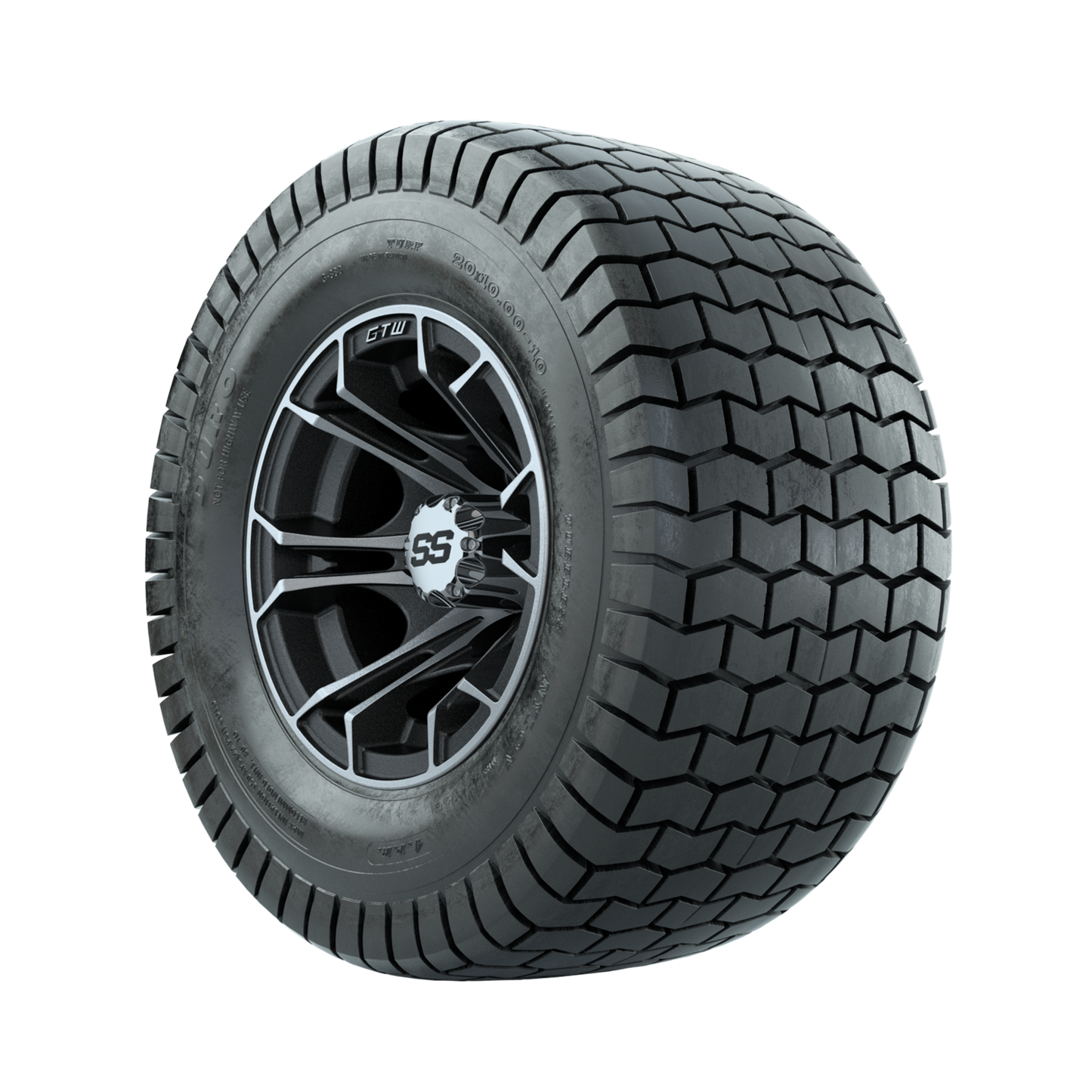 GTW Spyder Machined/Matte Grey 10 in Wheels with 20x10-10 Duro Soft Street Tires Full Set