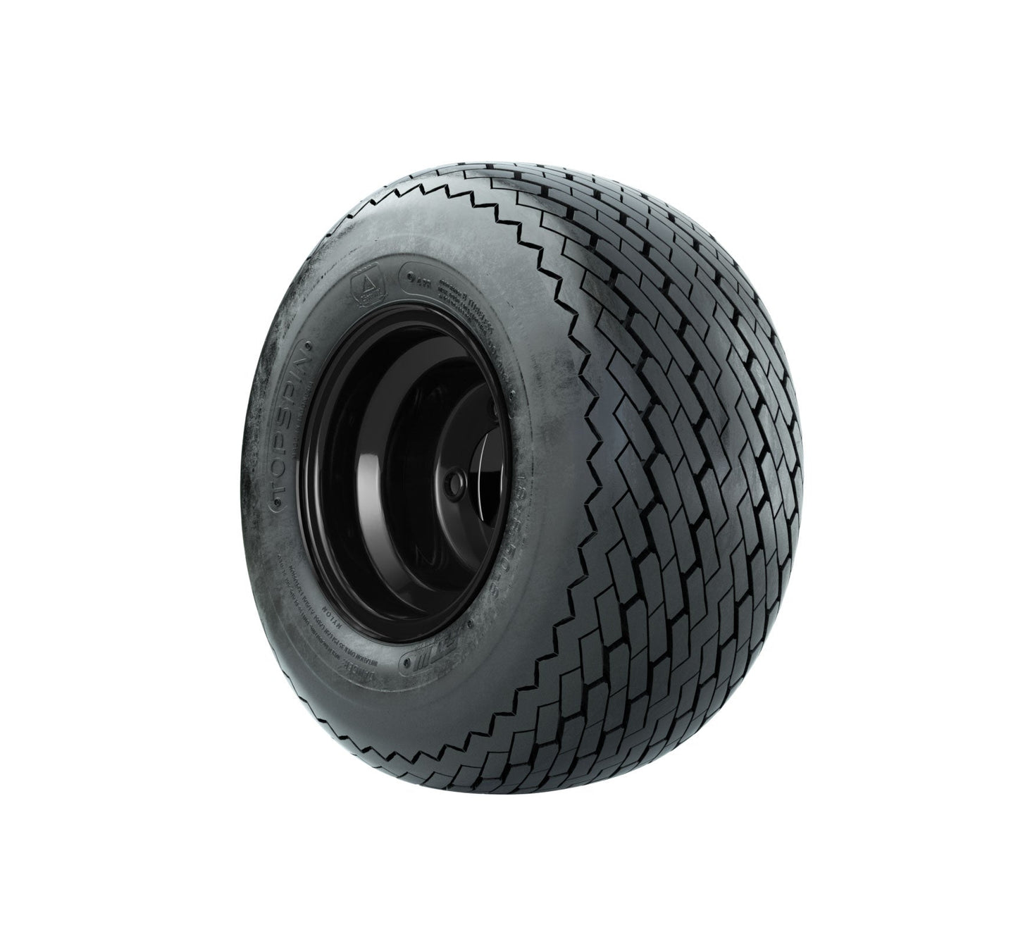 8" GTW Topspin Tire & Black Steel Wheel Assembly