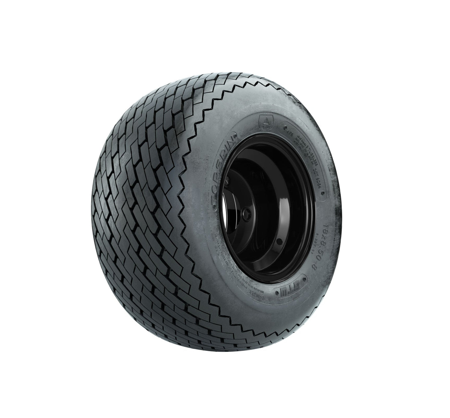 8" GTW Topspin Tire & Black Steel Wheel Assembly