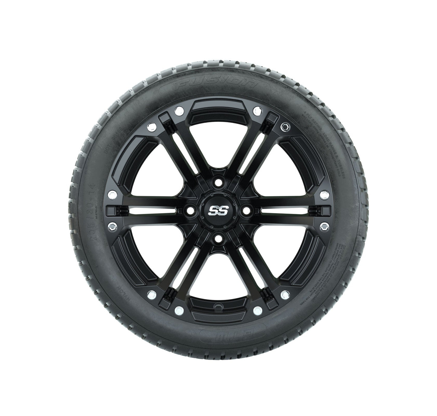 Set of (4) 14" GTW Matte Black Specter Wheels On Lo-Pro Tires