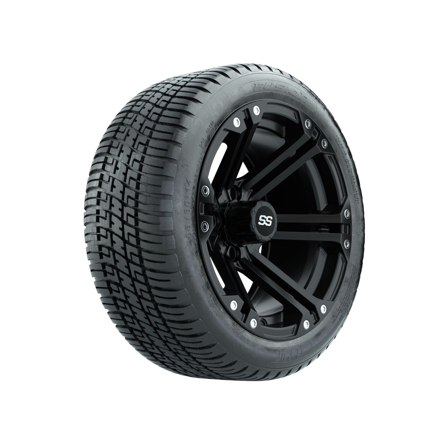 Set of (4) 14" GTW Matte Black Specter Wheels On Lo-Pro Tires