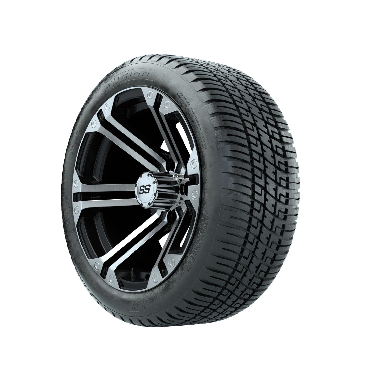 Set of (4) 14" GTW Machined/Black Specter Wheels On Lo-Pro Tires
