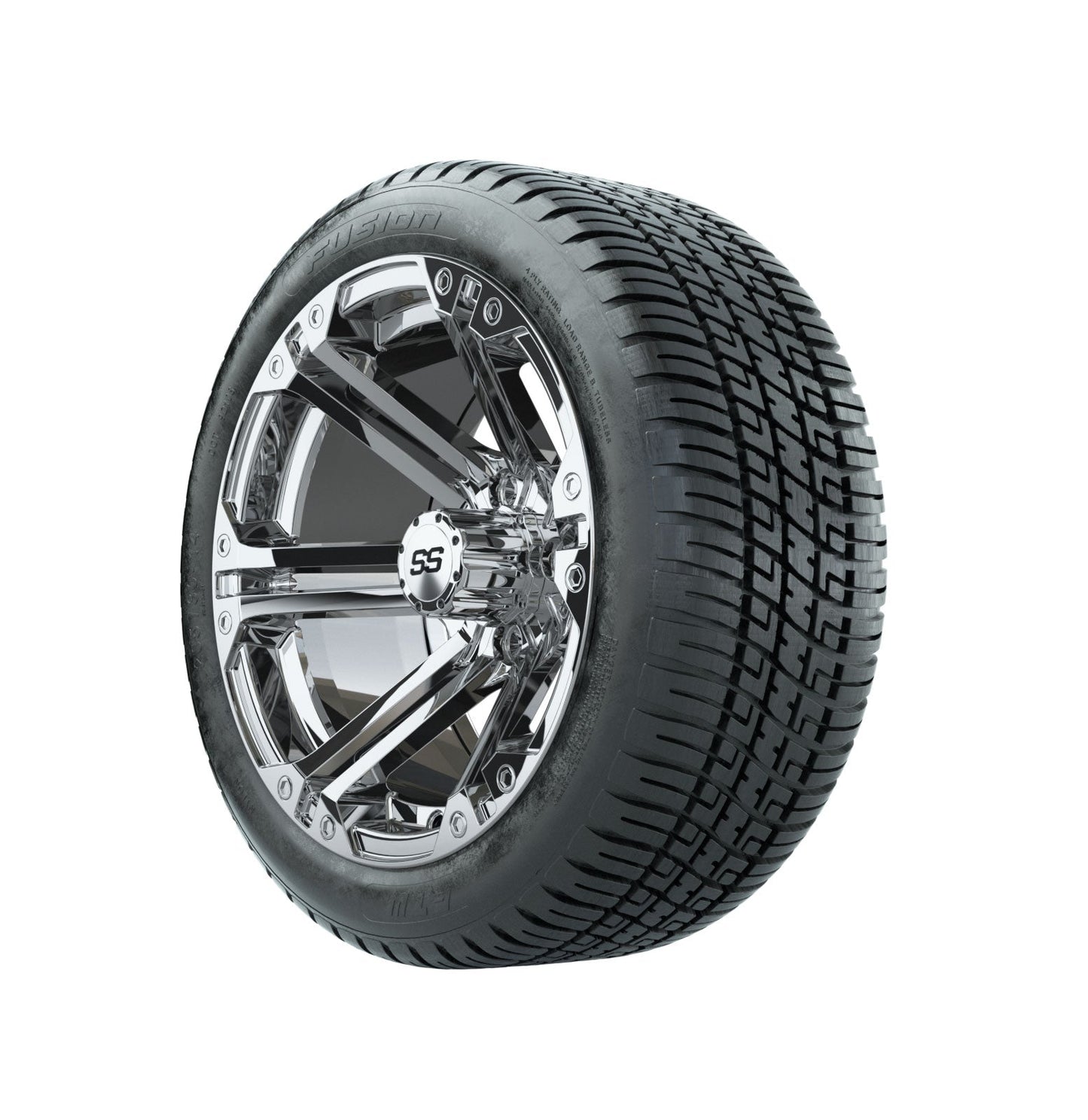 GTW Specter Chrome Wheels with 19 in Fusion DOT Approved Street Tires - 14 Inch