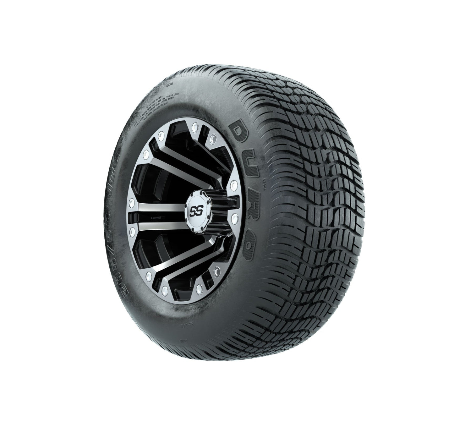 10" GTW Specter Black and Machined Wheels with 20" Duro Lo-Pro Street Tires Set of 4