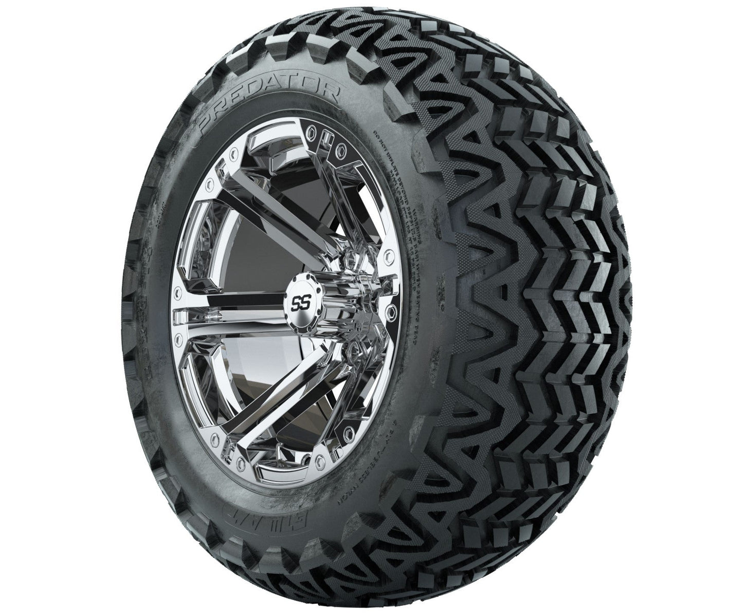 GTW Specter Chrome Wheels with 23in Predator A-T Tires - 14 Inch