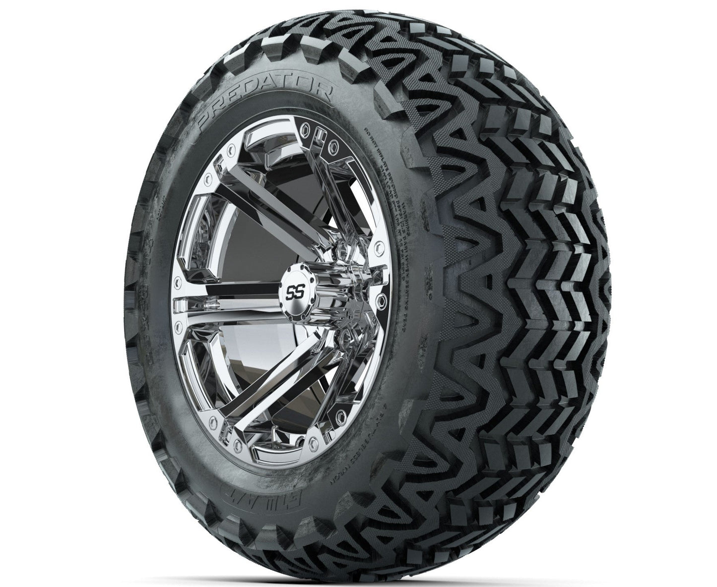 GTW Specter Chrome Wheels with 23in Predator A-T Tires - 14 Inch