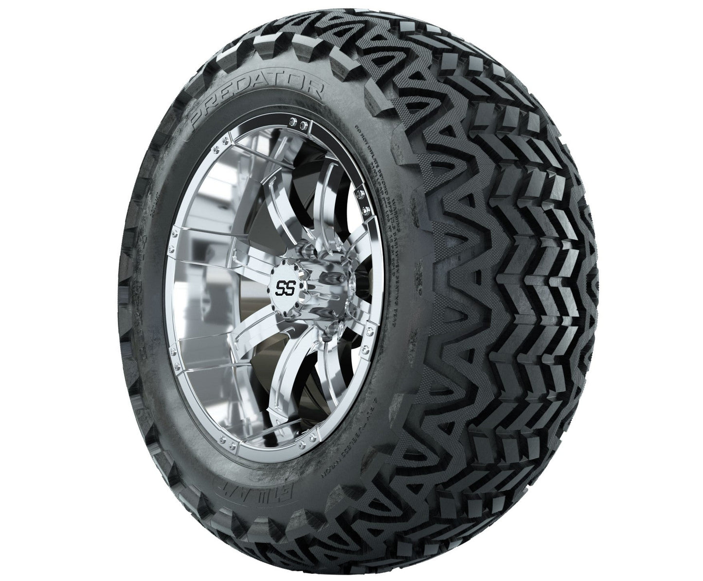 GTW Tempest Chrome Wheels with 23in Predator A-T Tires - 14 Inch
