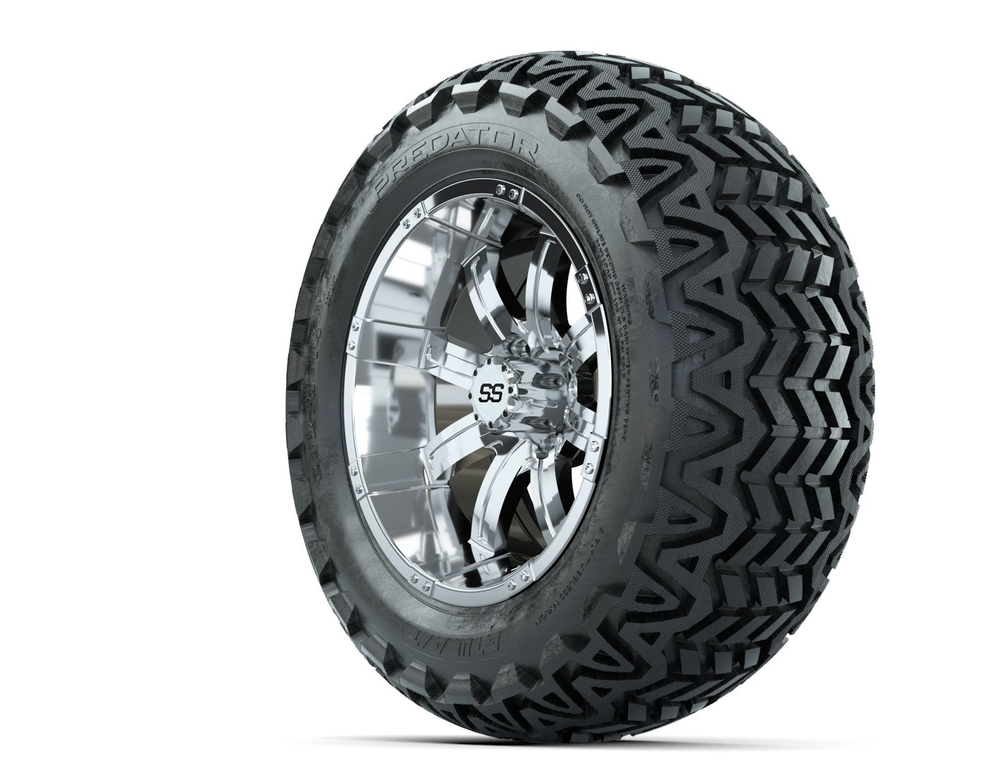 GTW Tempest Chrome Wheels with 23in Predator A-T Tires - 14 Inch