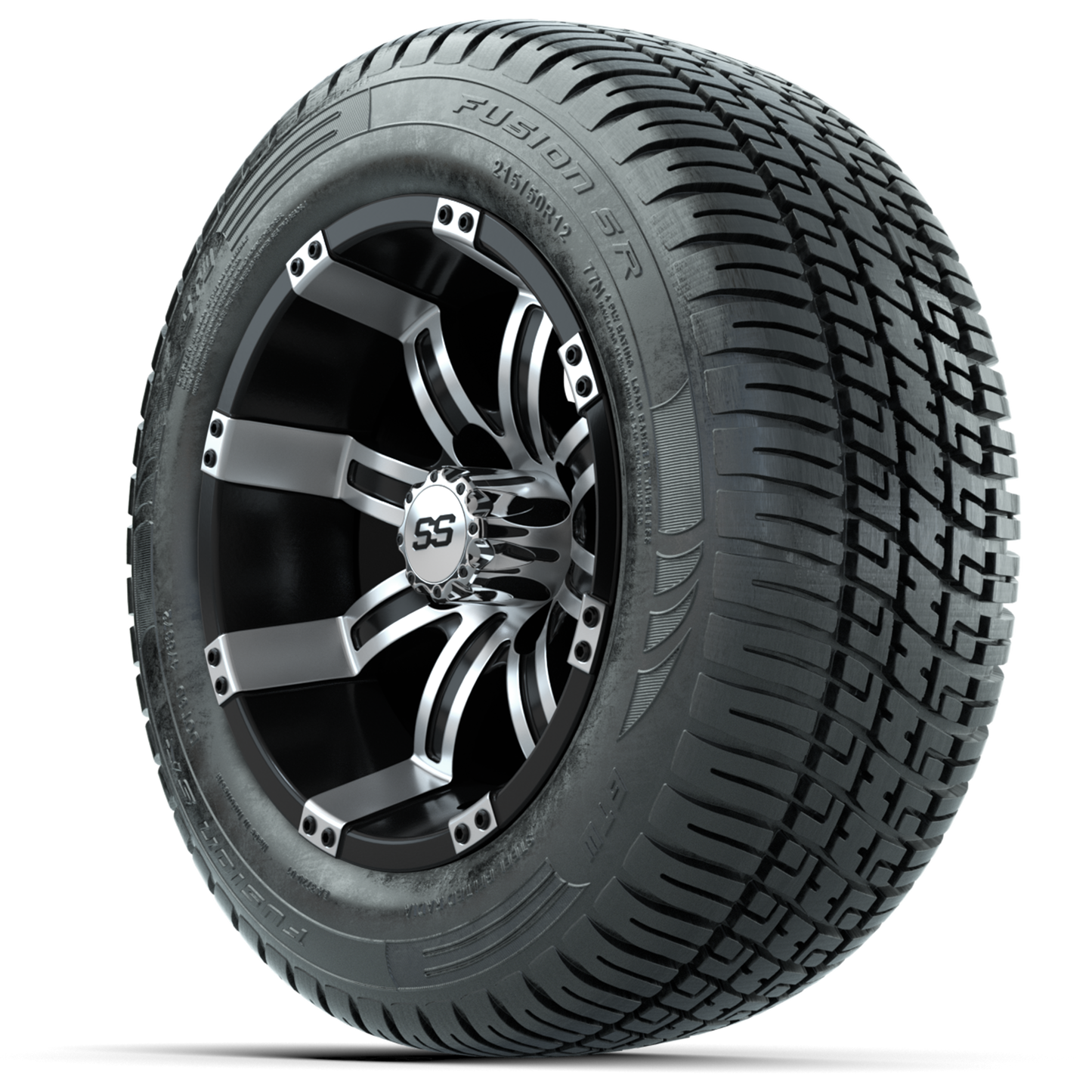 Set of (4) 12 in GTW Tempest Wheels with 215/50-R12 Fusion S/R Street Tires