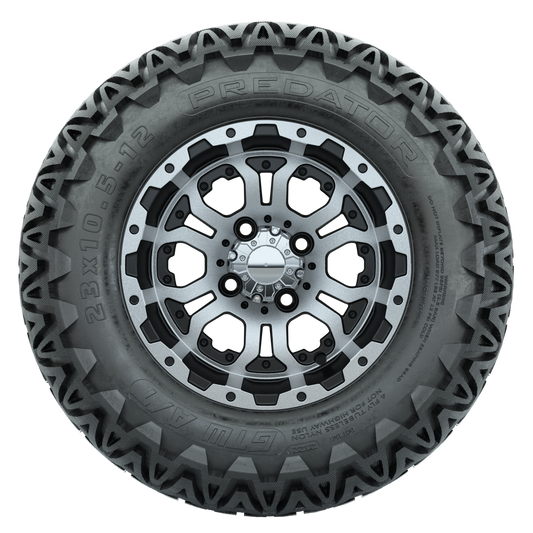 Set of (4) 12 in GTW Omega Wheels with 23x10.5-12 GTW Predator All-Terrain Tires