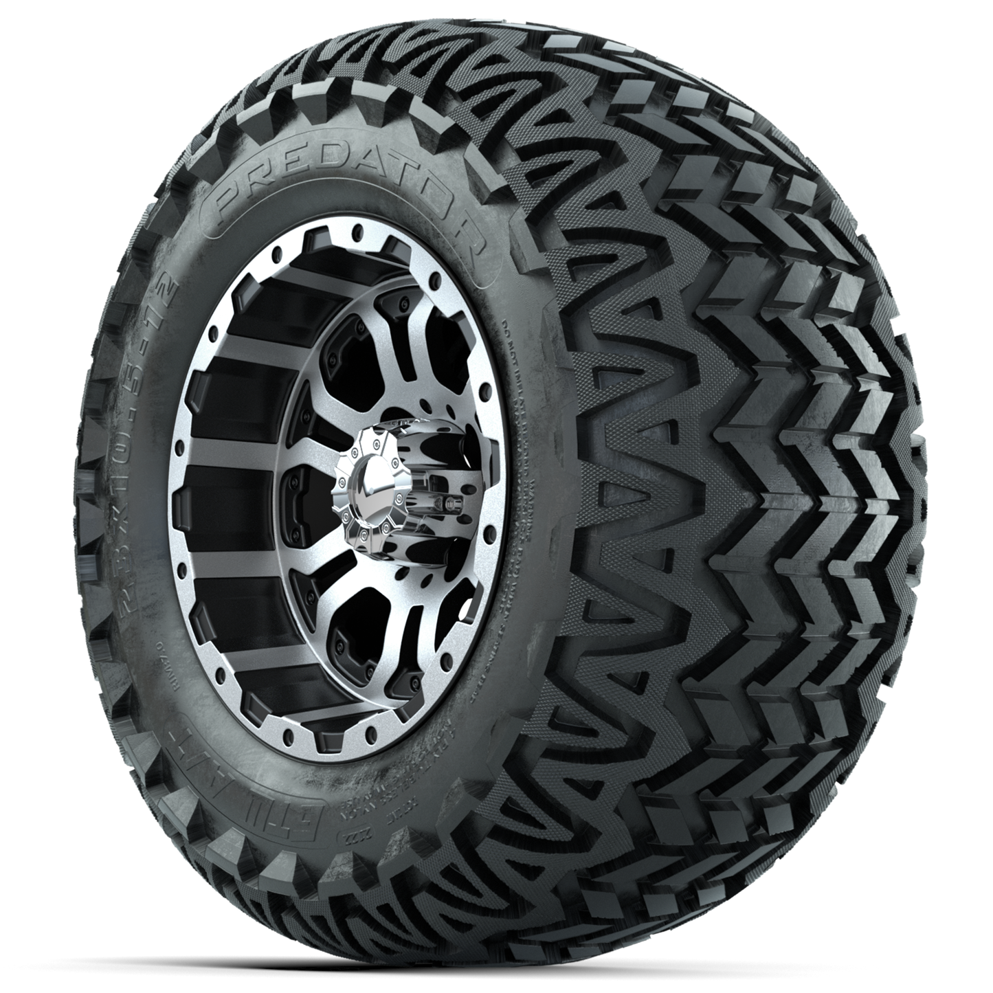 Set of (4) 12 in GTW Omega Wheels with 23x10.5-12 GTW Predator All-Terrain Tires
