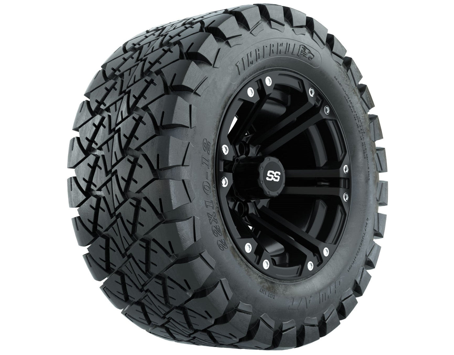 Set of (4) 12 in GTW Specter Wheels with 22x10-12 GTW Timberwolf All-Terrain Tires