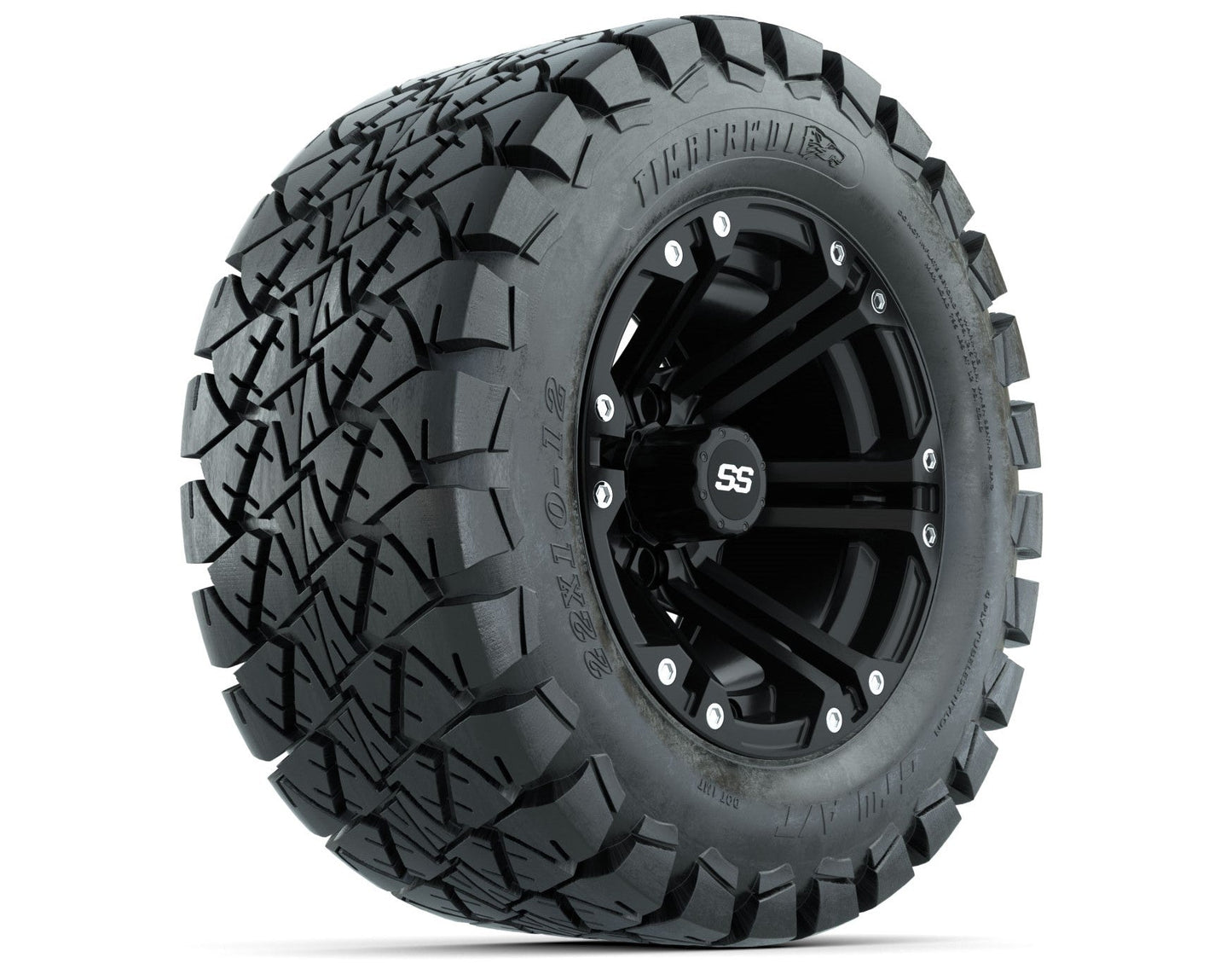 Set of (4) 12 in GTW Specter Wheels with 22x10-12 GTW Timberwolf All-Terrain Tires