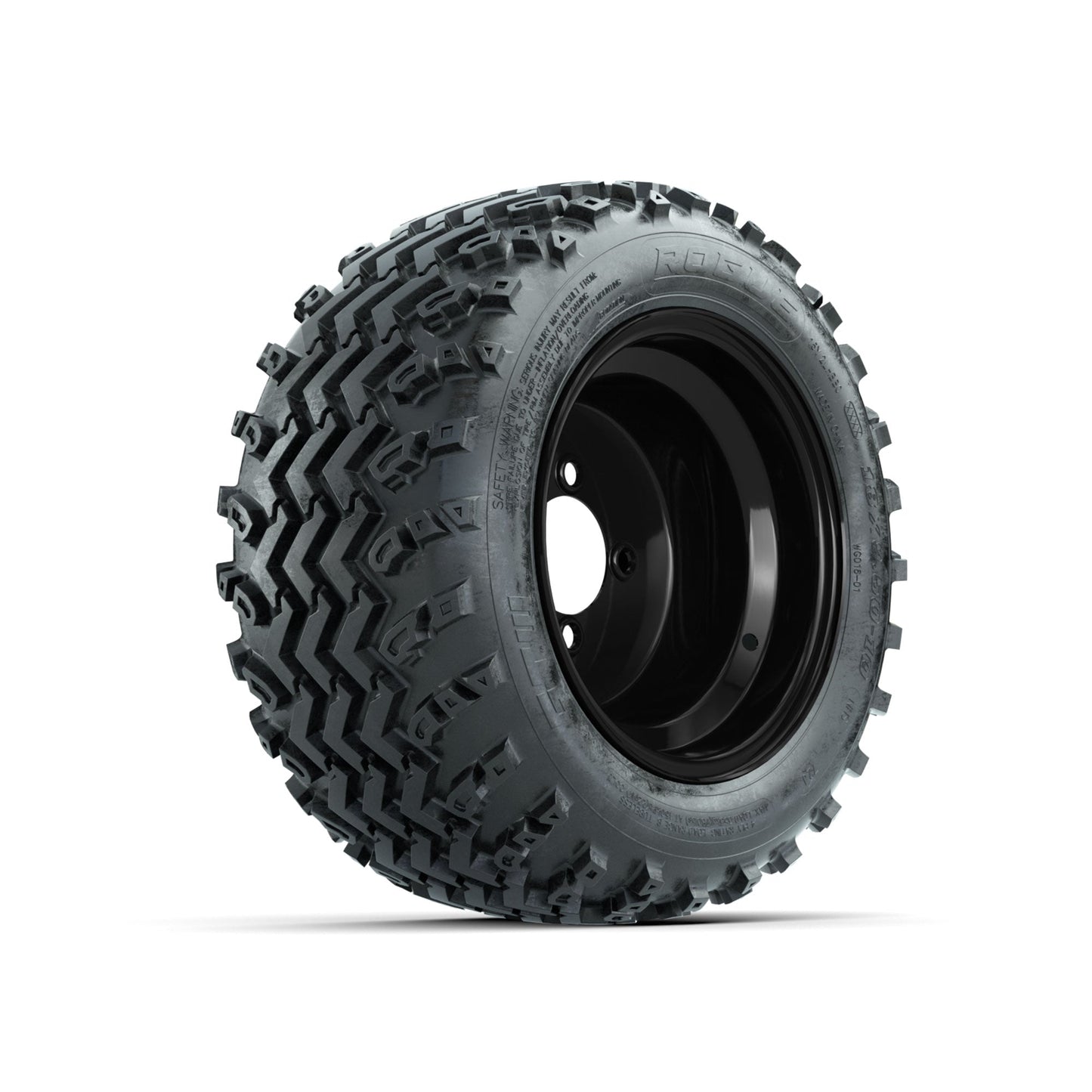 GTW Steel Black Centered 10 in Wheels with 18x9.50-10 Rogue All Terrain Tires Full Set