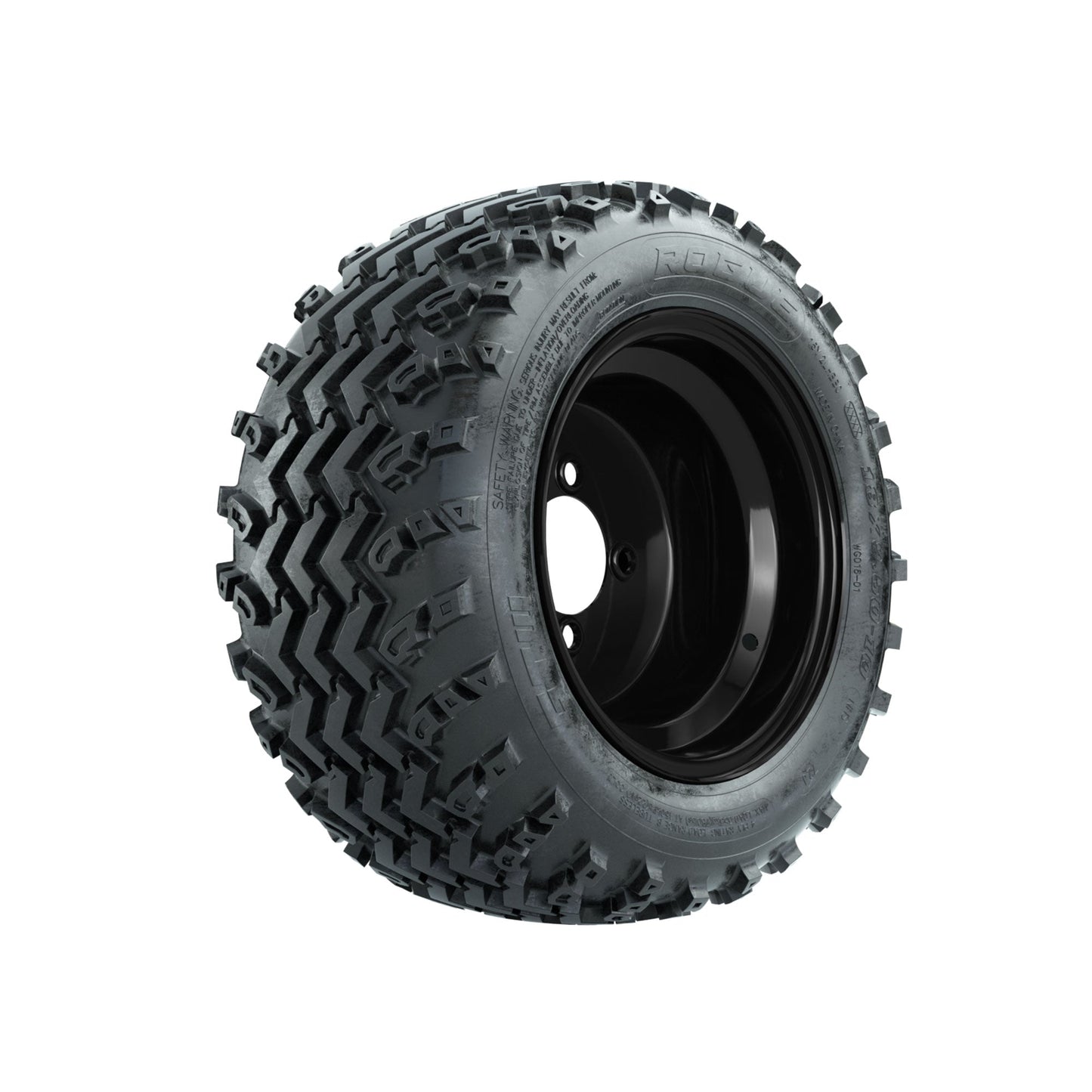 GTW Steel Black Centered 10 in Wheels with 18x9.50-10 Rogue All Terrain Tires Full Set
