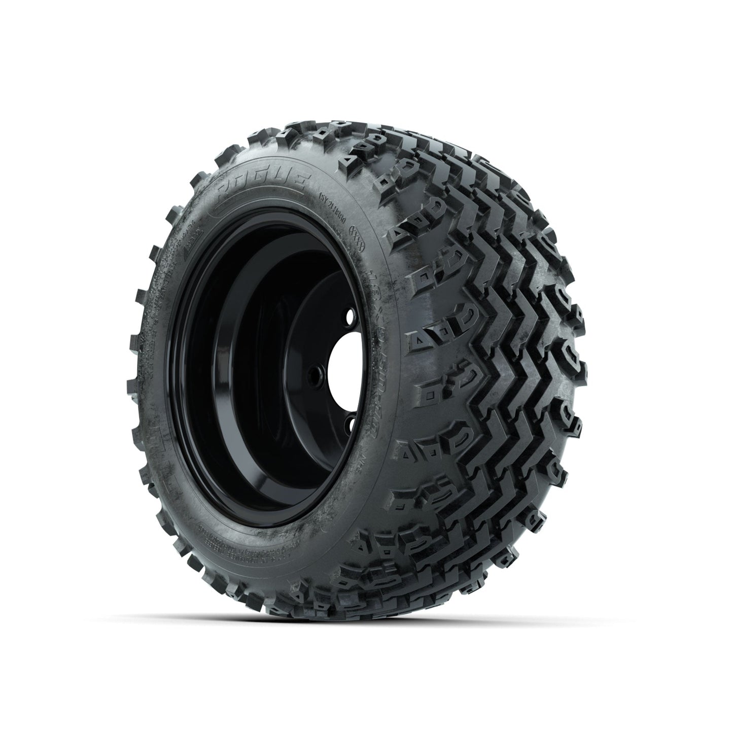 GTW Steel Black Centered 10 in Wheels with 18x9.50-10 Rogue All Terrain Tires Full Set