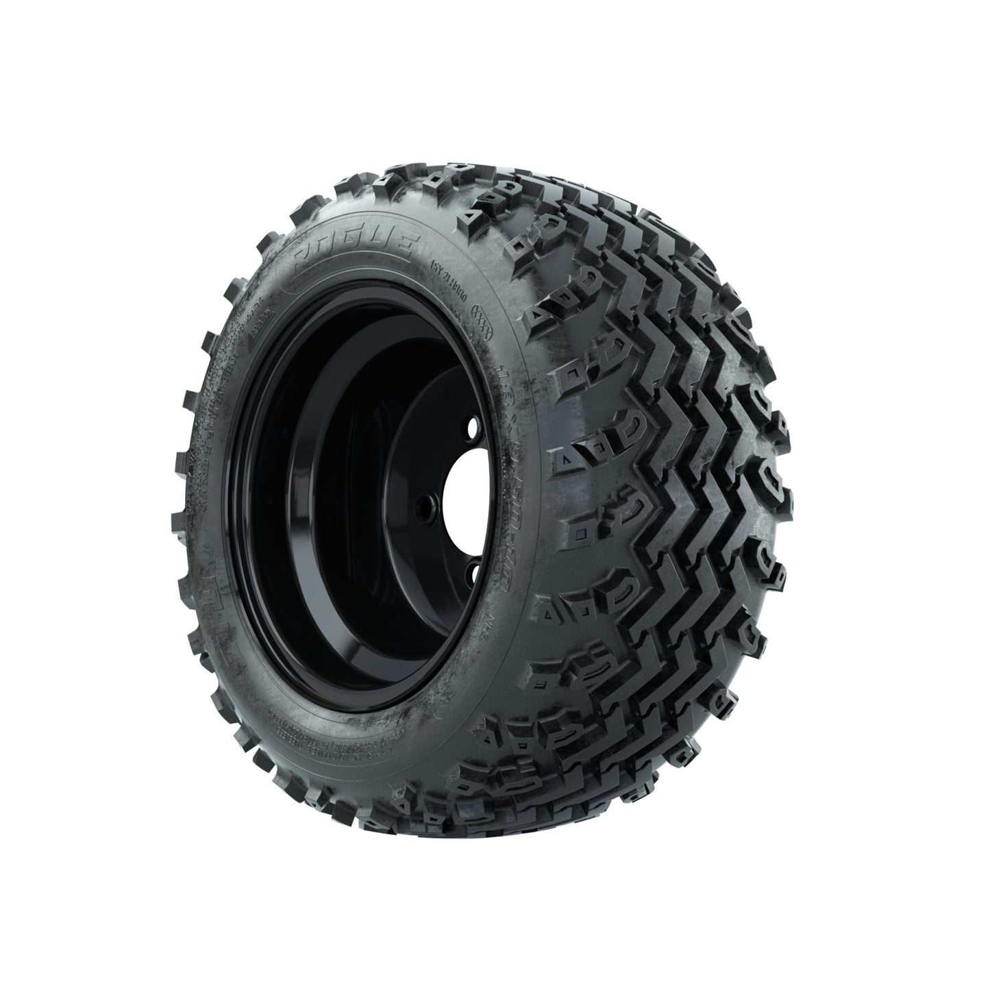 GTW Steel Black Centered 10 in Wheels with 18x9.50-10 Rogue All Terrain Tires Full Set